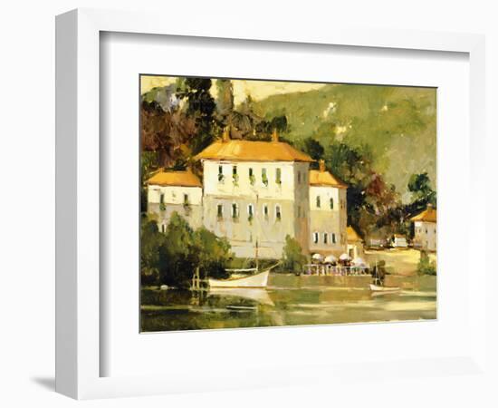 White Sail Boat, Como-Ted Goerschner-Framed Giclee Print