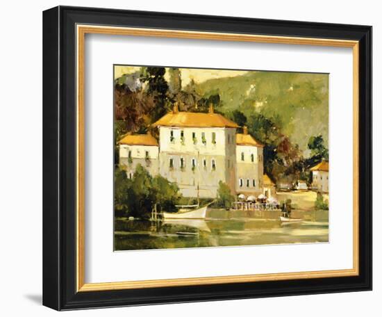 White Sail Boat, Como-Ted Goerschner-Framed Giclee Print