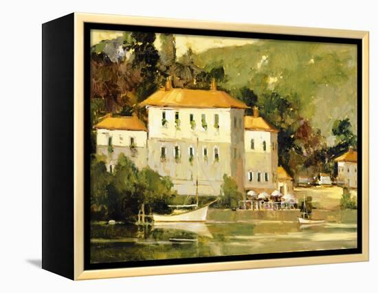 White Sail Boat, Como-Ted Goerschner-Framed Premier Image Canvas