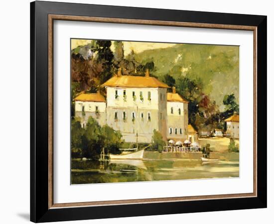 White Sail Boat, Como-Ted Goerschner-Framed Giclee Print