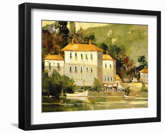 White Sail Boat, Como-Ted Goerschner-Framed Giclee Print