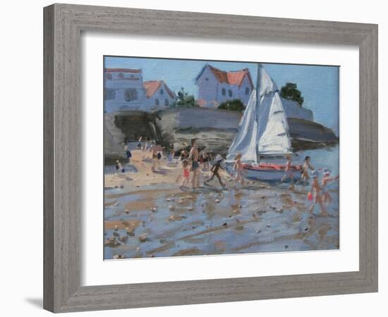 White Sailboat, Palais Sur Mer, France-Andrew Macara-Framed Giclee Print