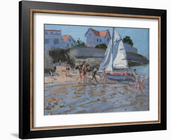 White Sailboat, Palais Sur Mer, France-Andrew Macara-Framed Giclee Print