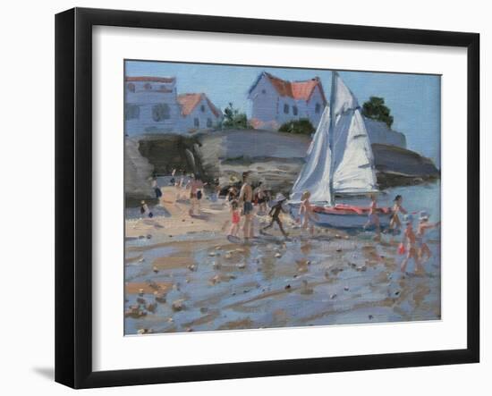 White Sailboat, Palais Sur Mer, France-Andrew Macara-Framed Giclee Print