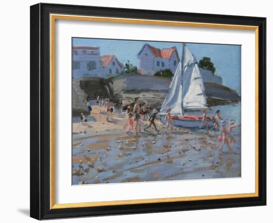 White Sailboat, Palais Sur Mer, France-Andrew Macara-Framed Giclee Print