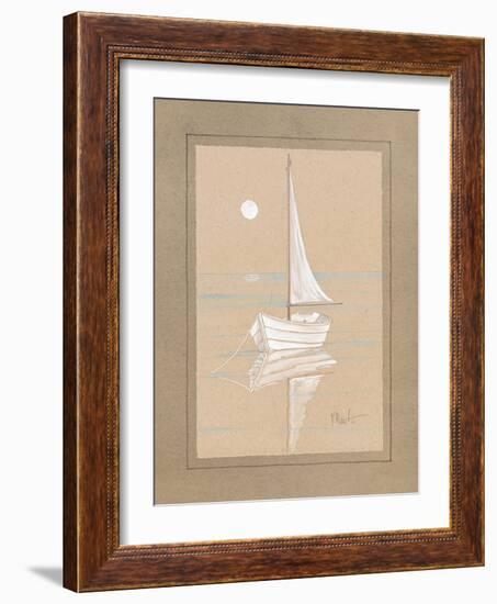 White Sailboat-Paul Brent-Framed Art Print