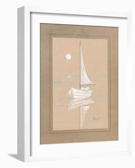 White Sailboat-Paul Brent-Framed Art Print