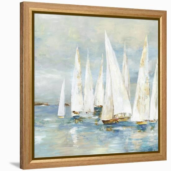 White Sailboats-Allison Pearce-Framed Stretched Canvas