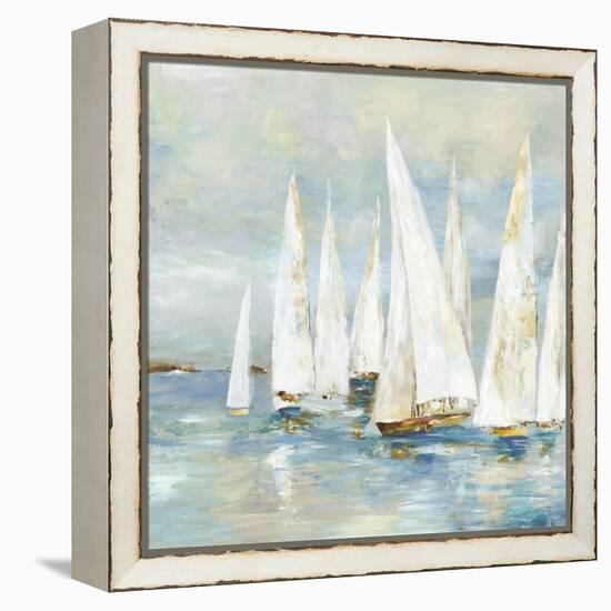 White Sailboats-Allison Pearce-Framed Stretched Canvas