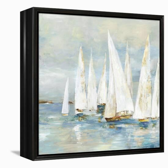 White Sailboats-Allison Pearce-Framed Stretched Canvas