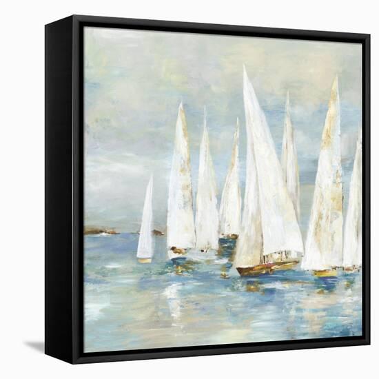 White Sailboats-Allison Pearce-Framed Stretched Canvas