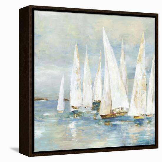 White Sailboats-Allison Pearce-Framed Stretched Canvas