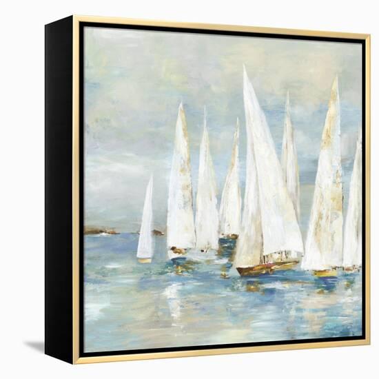 White Sailboats-Allison Pearce-Framed Stretched Canvas