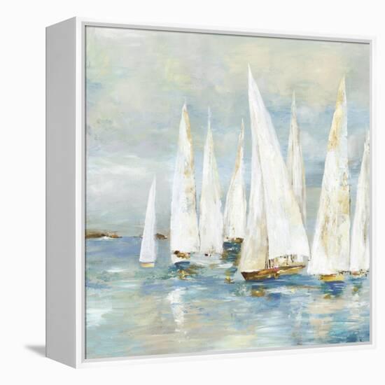 White Sailboats-Allison Pearce-Framed Stretched Canvas