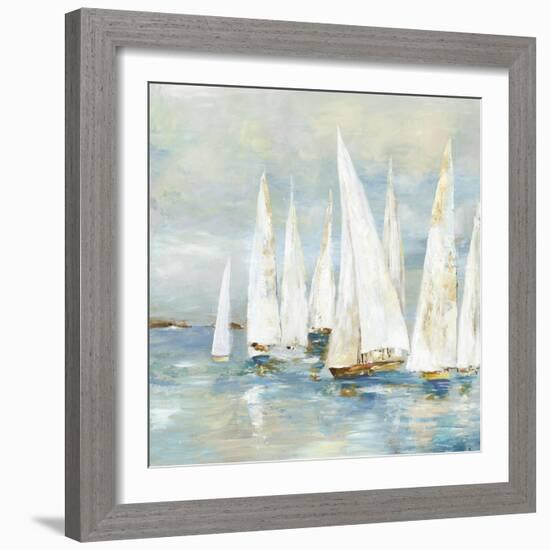 White Sailboats-Allison Pearce-Framed Art Print