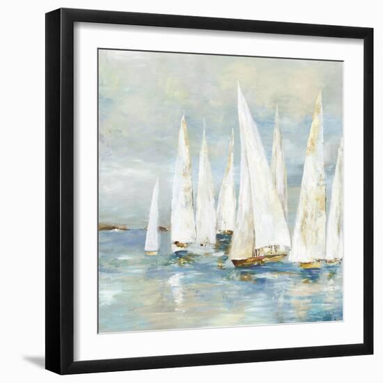 White Sailboats-Allison Pearce-Framed Art Print