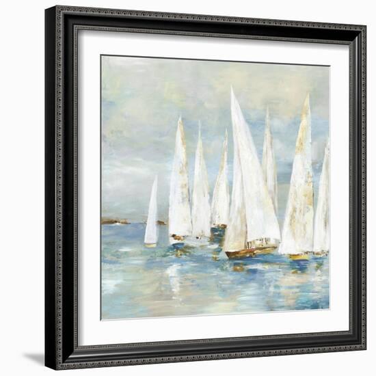 White Sailboats-Allison Pearce-Framed Art Print