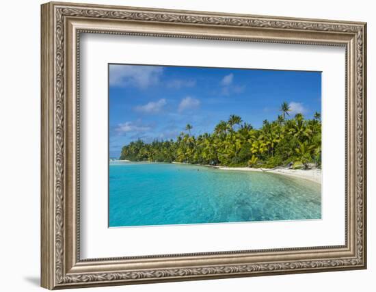 White sand bank in the turquoise waters of the Aitutaki lagoon, Rarotonga and the Cook Islands, Sou-Michael Runkel-Framed Photographic Print