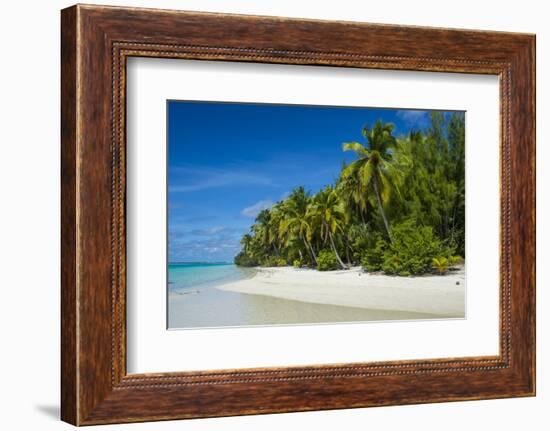 White sand bank in the turquoise waters of the Aitutaki lagoon, Rarotonga and the Cook Islands, Sou-Michael Runkel-Framed Photographic Print