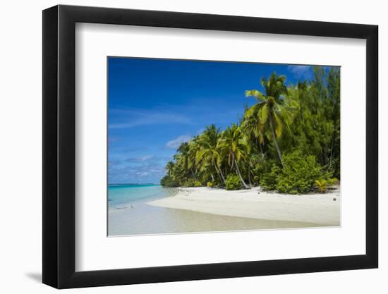 White sand bank in the turquoise waters of the Aitutaki lagoon, Rarotonga and the Cook Islands, Sou-Michael Runkel-Framed Photographic Print