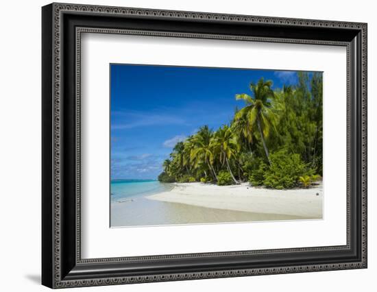 White sand bank in the turquoise waters of the Aitutaki lagoon, Rarotonga and the Cook Islands, Sou-Michael Runkel-Framed Photographic Print