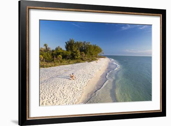 White Sand Beach at Sunset on Sanibel Island, Florida, USA-Chuck Haney-Framed Photographic Print