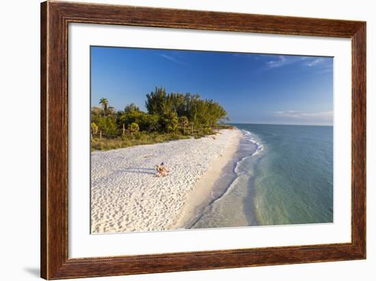 White Sand Beach at Sunset on Sanibel Island, Florida, USA-Chuck Haney-Framed Photographic Print