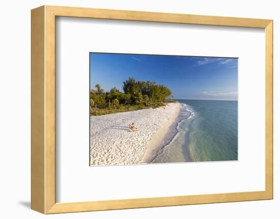 White Sand Beach at Sunset on Sanibel Island, Florida, USA-Chuck Haney-Framed Photographic Print