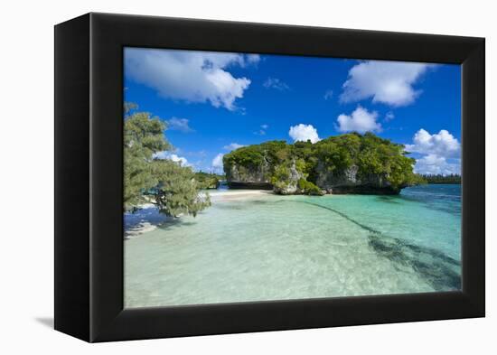 White Sand Beach, Bay De Kanumera, Ile Des Pins, New Caledonia, Melanesia, South Pacific-Michael Runkel-Framed Premier Image Canvas