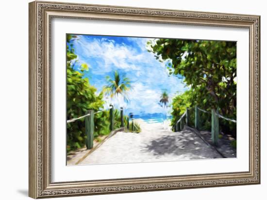 White Sand Beach - In the Style of Oil Painting-Philippe Hugonnard-Framed Giclee Print