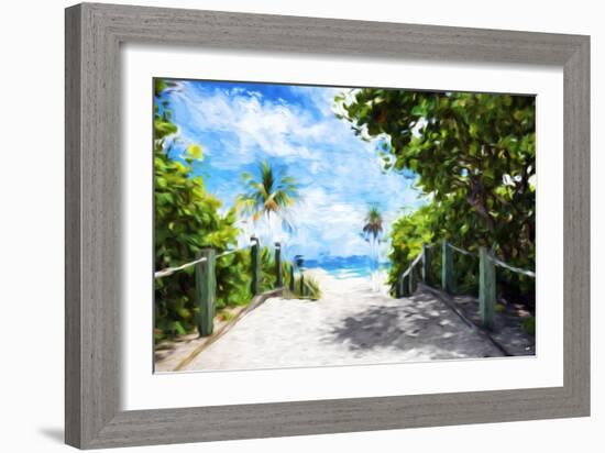 White Sand Beach - In the Style of Oil Painting-Philippe Hugonnard-Framed Giclee Print