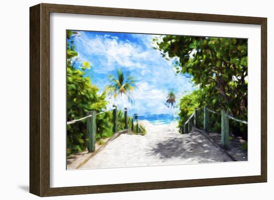 White Sand Beach - In the Style of Oil Painting-Philippe Hugonnard-Framed Giclee Print