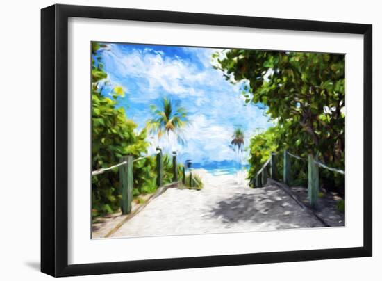 White Sand Beach - In the Style of Oil Painting-Philippe Hugonnard-Framed Giclee Print