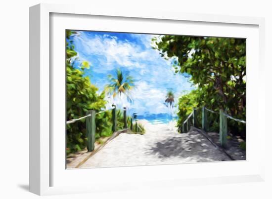 White Sand Beach - In the Style of Oil Painting-Philippe Hugonnard-Framed Giclee Print
