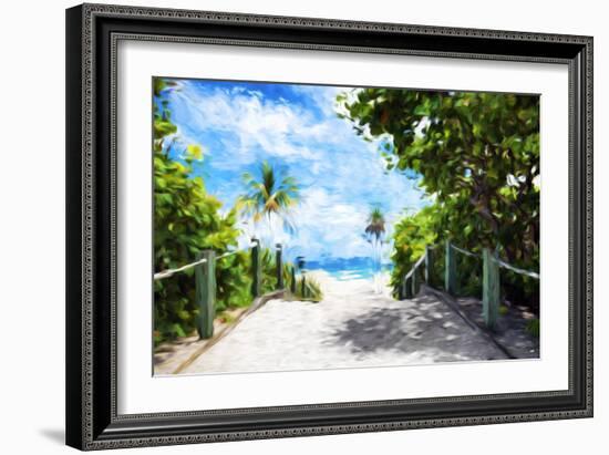 White Sand Beach - In the Style of Oil Painting-Philippe Hugonnard-Framed Giclee Print