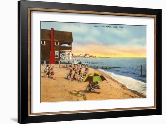 White Sand Beach, Lyme, Connecticut-null-Framed Art Print