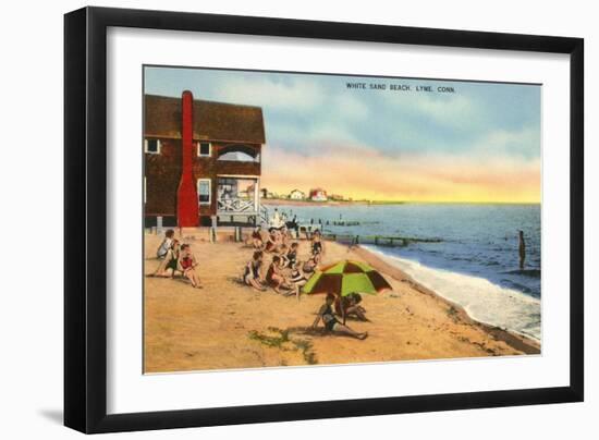 White Sand Beach, Lyme, Connecticut-null-Framed Premium Giclee Print