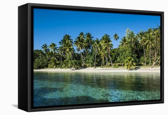 White Sand Beach, Nanuya Lailai Island, Blue Lagoon, Yasawa, Fiji, South Pacific-Michael Runkel-Framed Premier Image Canvas