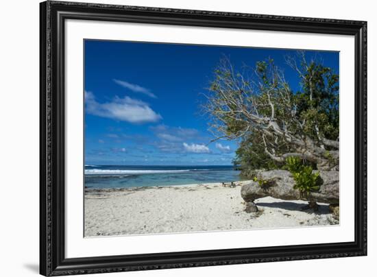 White sand beach on the north coast of Efate, Vanuatu, Pacific-Michael Runkel-Framed Photographic Print