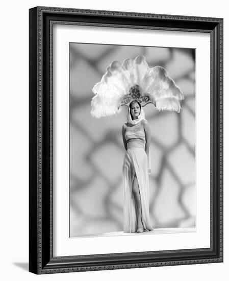 White Savage, Maria Montez, in a 'Sheerong' (Sheer Sarong) Designed by Vera West, 1943-null-Framed Photo