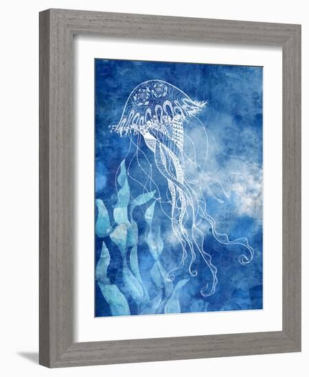 White Sea Creatures 1-Kimberly Allen-Framed Art Print
