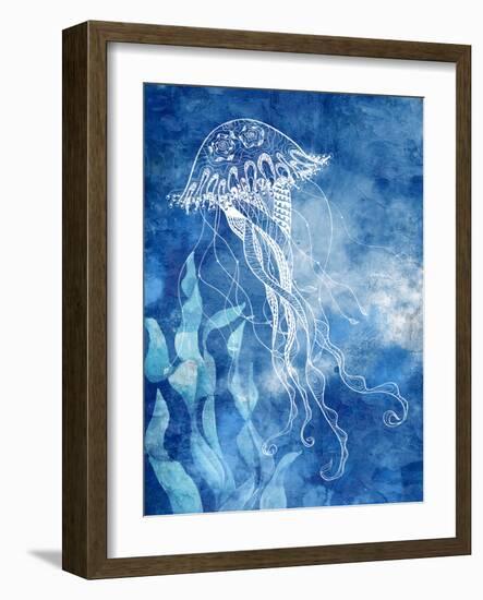 White Sea Creatures 1-Kimberly Allen-Framed Art Print