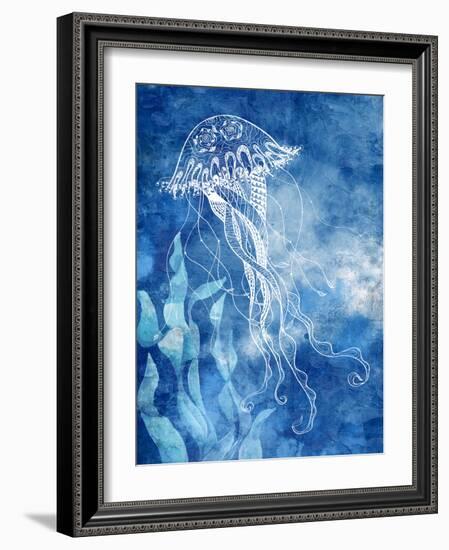 White Sea Creatures 1-Kimberly Allen-Framed Art Print