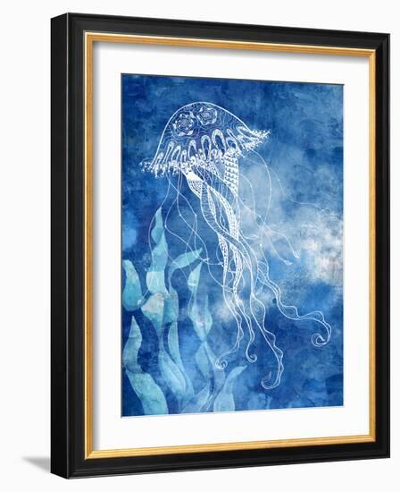 White Sea Creatures 1-Kimberly Allen-Framed Art Print