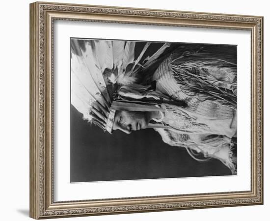 White Shield Arikara Native American Indian Curtis Photograph-Lantern Press-Framed Art Print