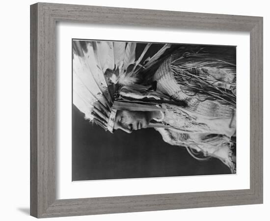 White Shield Arikara Native American Indian Curtis Photograph-Lantern Press-Framed Art Print