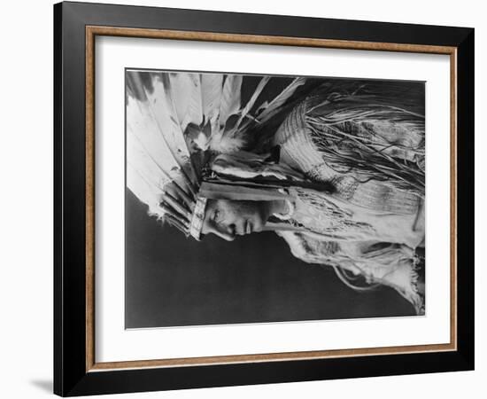 White Shield Arikara Native American Indian Curtis Photograph-Lantern Press-Framed Art Print