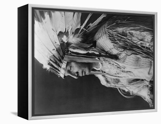 White Shield Arikara Native American Indian Curtis Photograph-Lantern Press-Framed Stretched Canvas