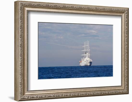 White Ship On The Ocean, 2018-null-Framed Photographic Print