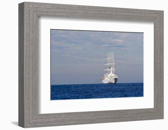 White Ship On The Ocean, 2018-null-Framed Photographic Print